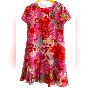 Eliza J Floral Chiffon Shift Dress